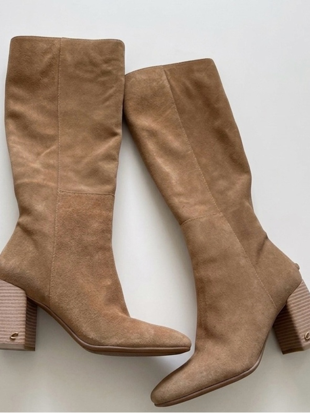 Circus by Sam Edelman Billie Tan Suede Mid-Calf Block Heel Boots
